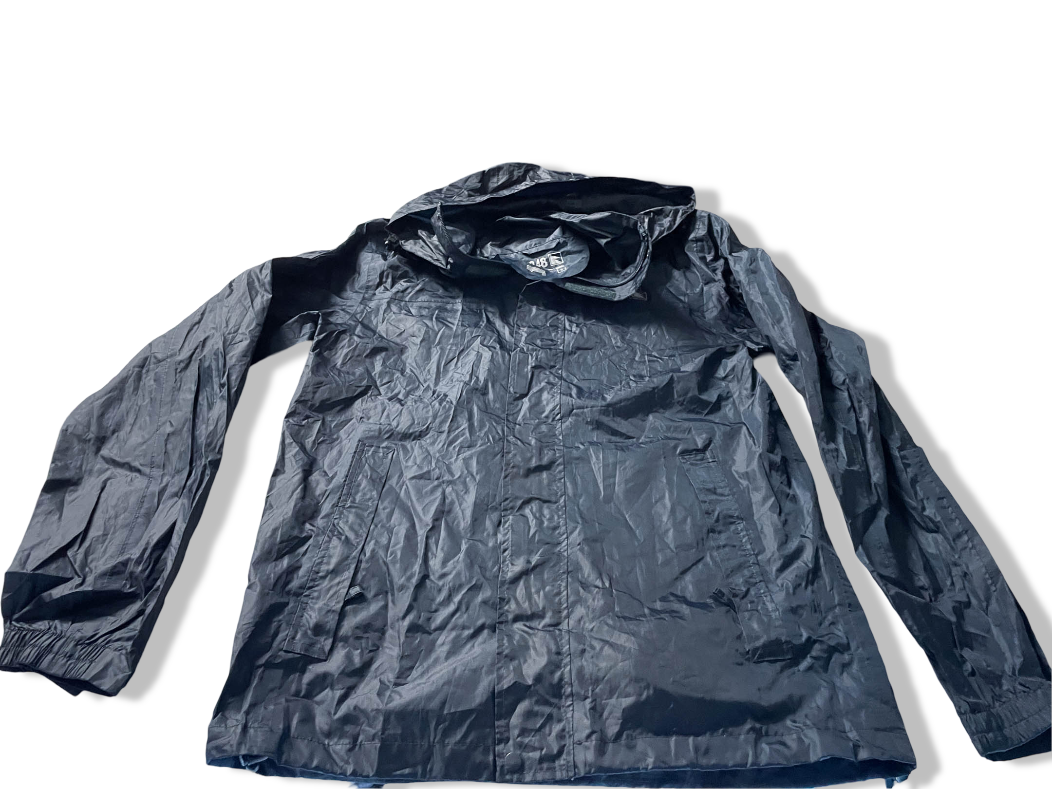 Vintage Aquamak black nylon rain hoodie jacket in S |L29 W19| SKU 4026