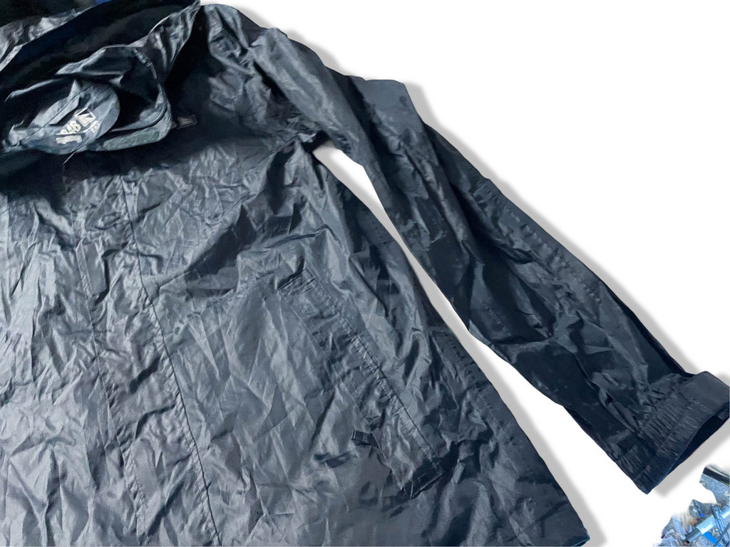 Vintage Aquamak black nylon rain hoodie jacket in S |L29 W19| SKU 4026