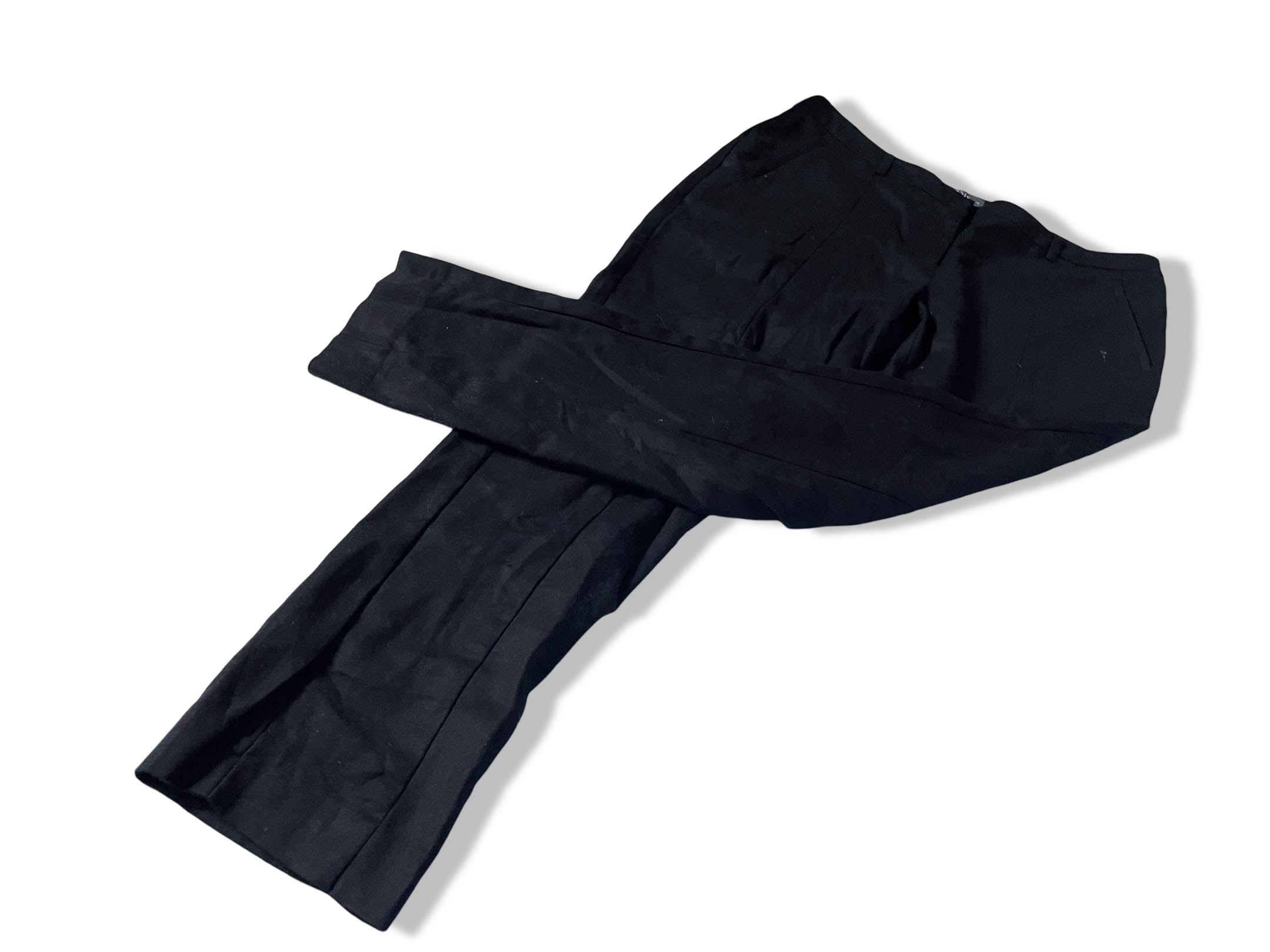 Vintage Men's Oasis black straight leg trouser in M|L27 W34| SKU 4027