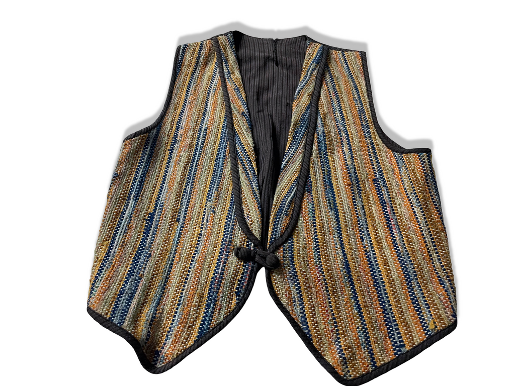 Vintage Women's multi stripped 90's tailored waist coast in S/M|L22 W17| SKU 4028