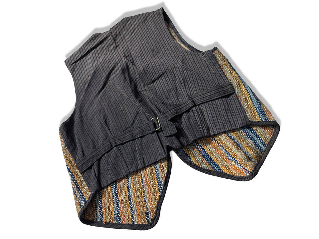 Vintage Women's multi stripped 90's tailored waist coast in S/M|L22 W17| SKU 4028