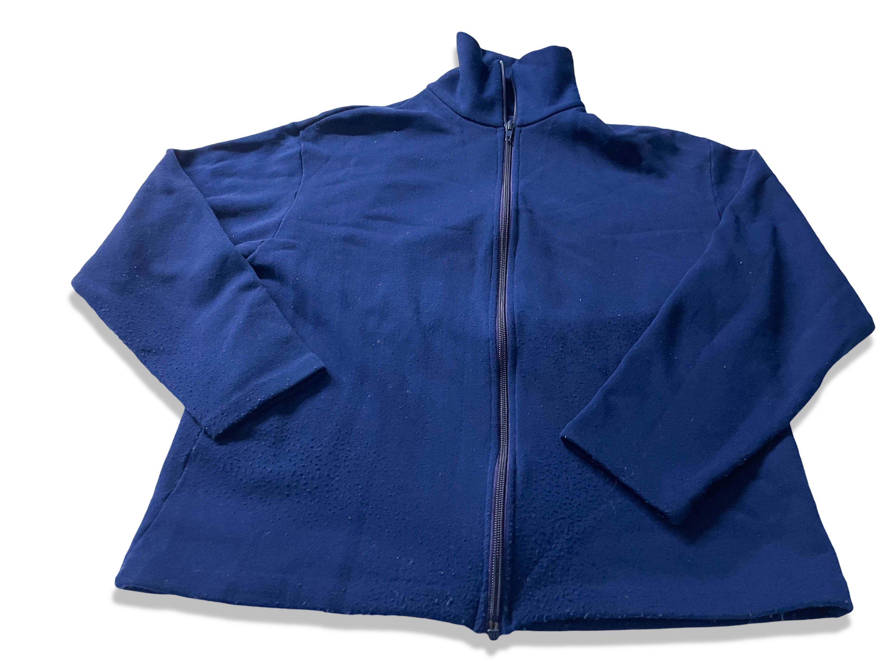 Vintage women's blue fleece full zip high neck jacket in S/M|L 22 W 19| SKU 4029