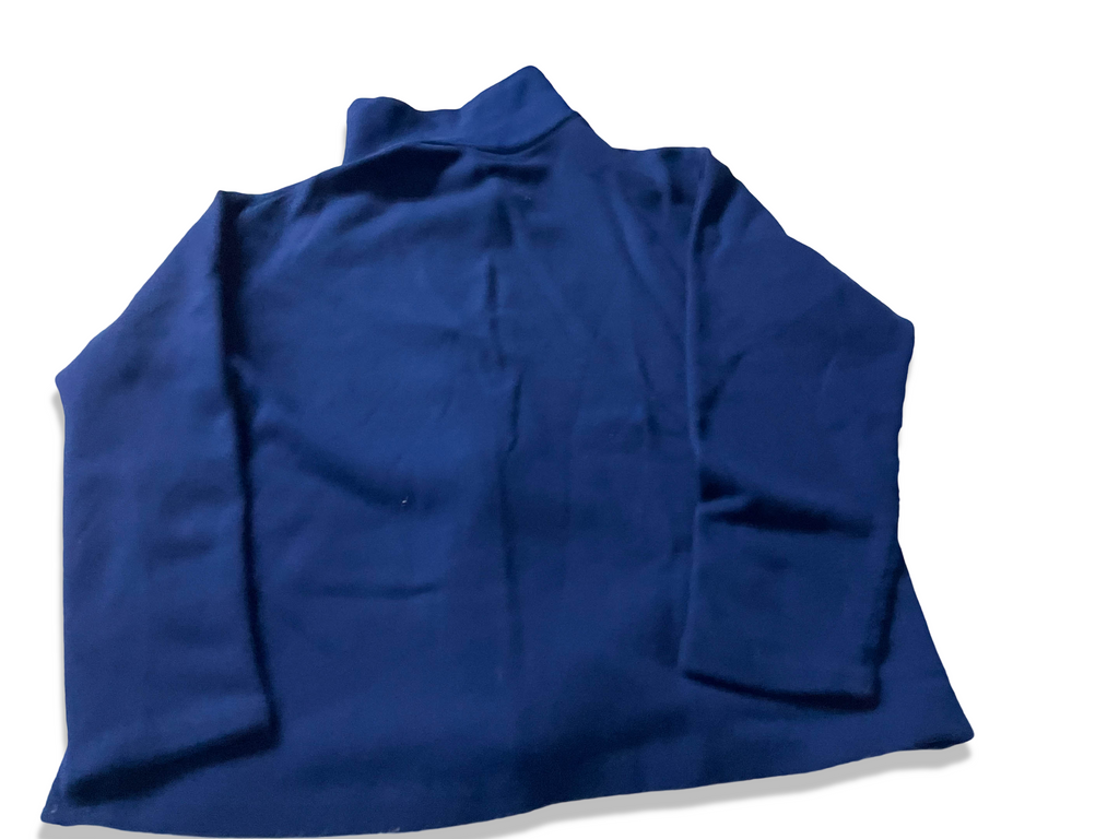 Vintage women's blue fleece full zip high neck jacket in S/M|L 22 W 19| SKU 4029