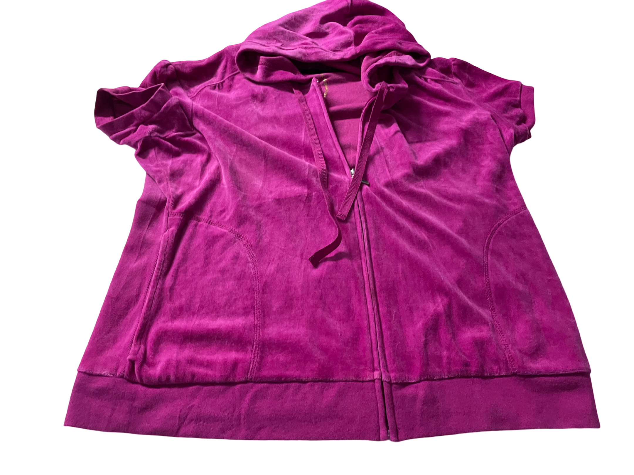 Vintage Pink Dunnes women's full zip short sleeve hoodie in XL|L20 W21|SKU 4033
