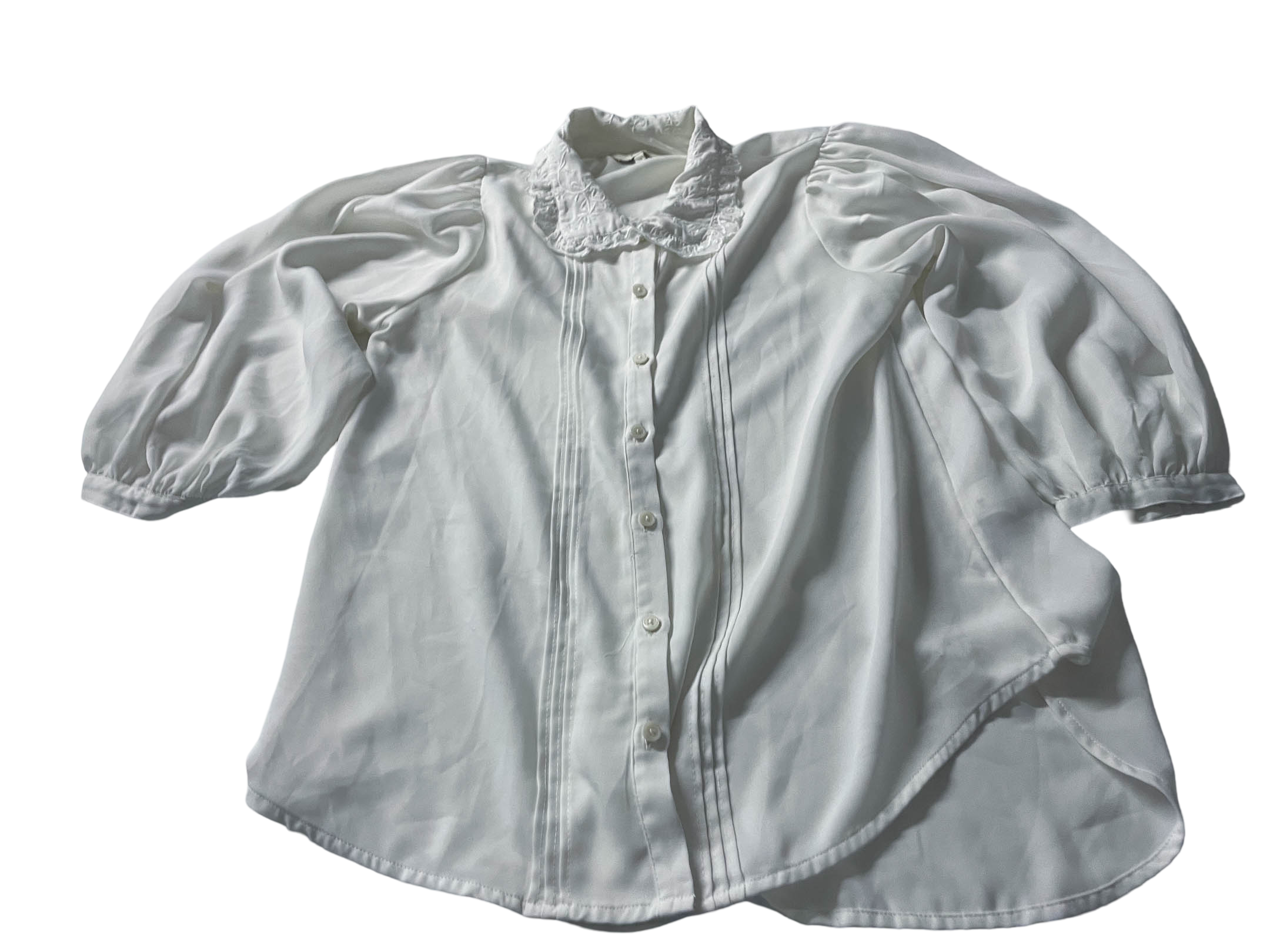 Vintage women's Next white off shoulder long sleeve shirt size 12|L27 W19| SKU 4034