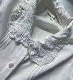 Vintage women's Next white off shoulder long sleeve shirt size 12|L27 W19| SKU 4034