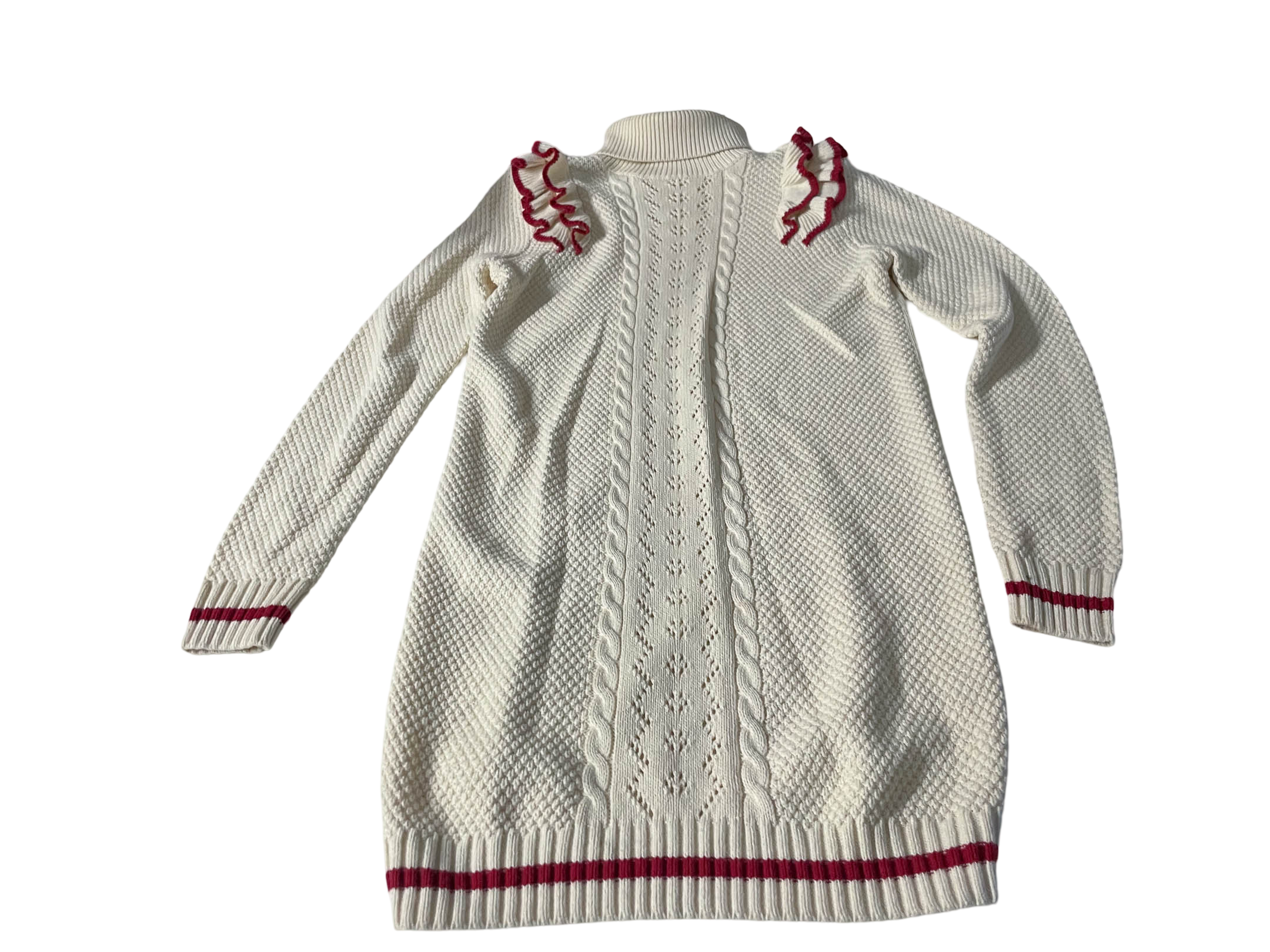 Vintage Next cream girl knitted collared sweater dress 11-12YRS|L34 W16| Made in Myanmar| SKU 4035