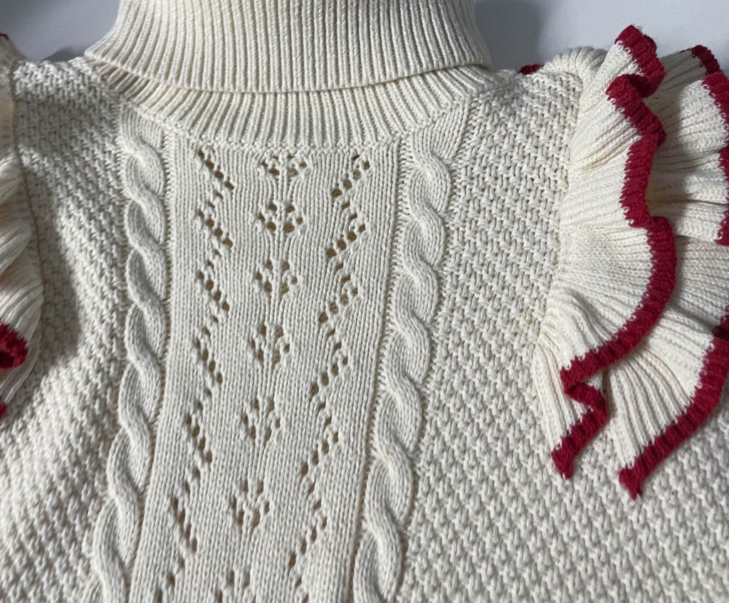 Vintage Next cream girl knitted collared sweater dress 11-12YRS|L34 W16| Made in Myanmar| SKU 4035