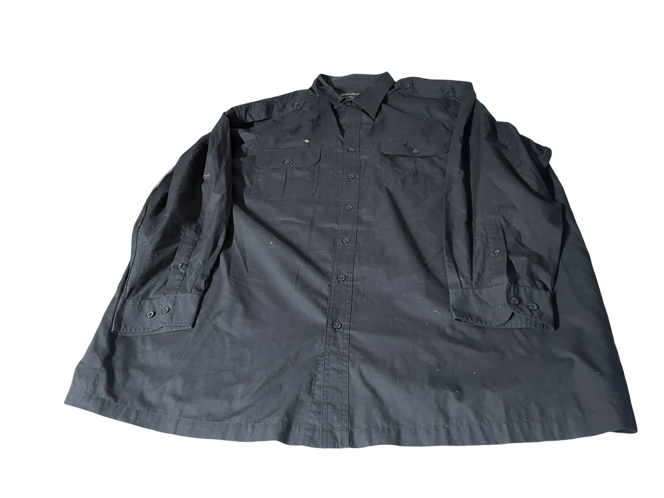 Vintage Men's Plain black oversize long sleeve shirt in XXL|L39 W29|SKU 4039