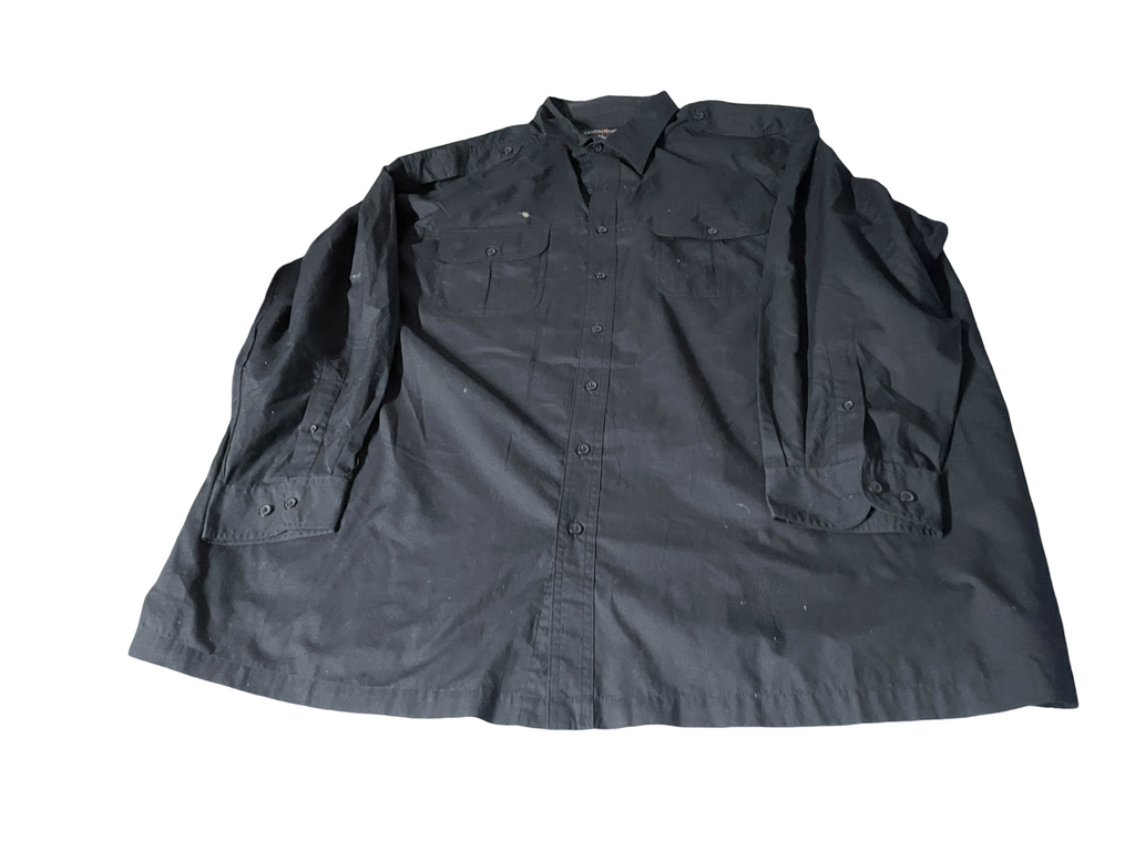 Vintage Men's Plain black oversize long sleeve shirt in XXL|L39 W29|SKU 4039