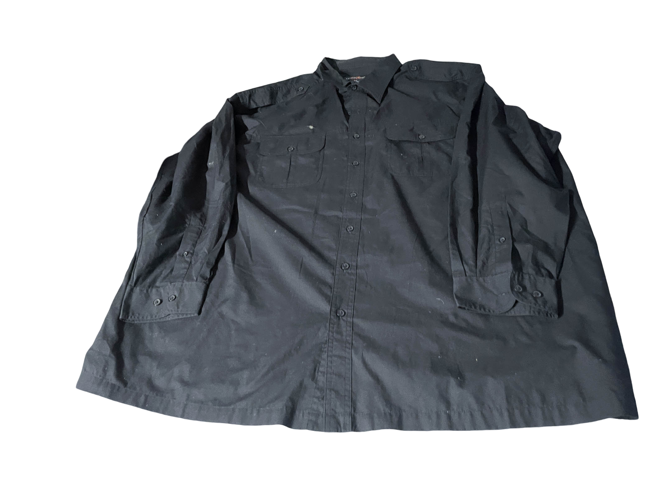 Vintage Men's Plain black oversize long sleeve shirt in XXL|L39 W29|SKU 4039