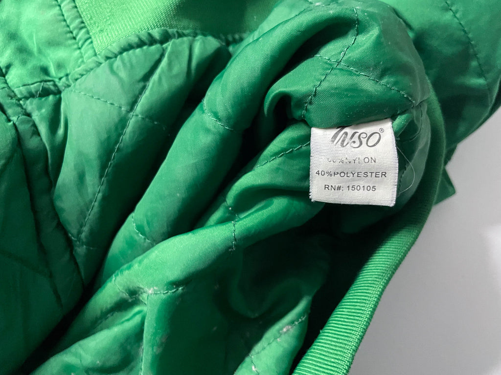 Women's Y2K Inso collection green full zip bomber jacket in XL|L25 W22|SKU 4040