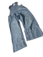 Vintage blue girls denim dungarees wide leg size 23|L 43 W31| SKU 4041