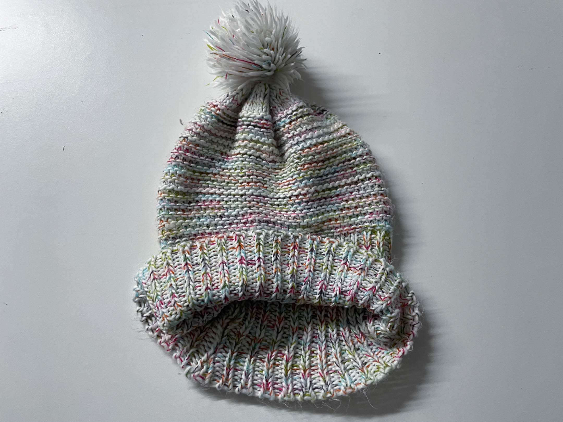 Vintage white knitted beanie hat |One size| SKU 4042