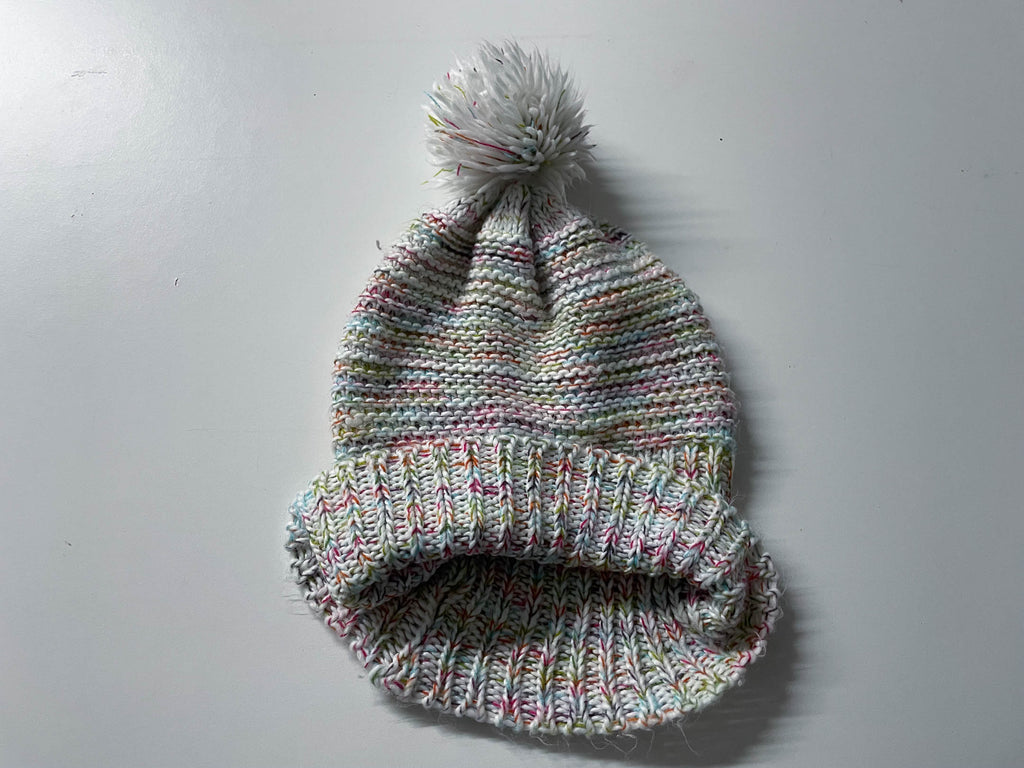 Vintage white knitted beanie hat |One size| SKU 4042
