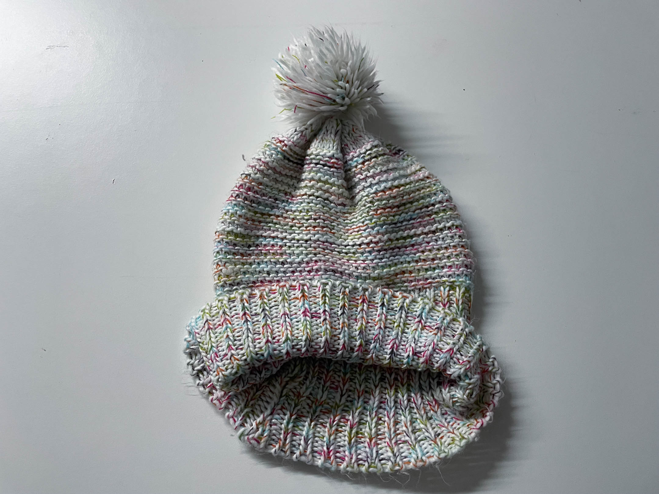 Vintage white knitted beanie hat |One size| SKU 4042