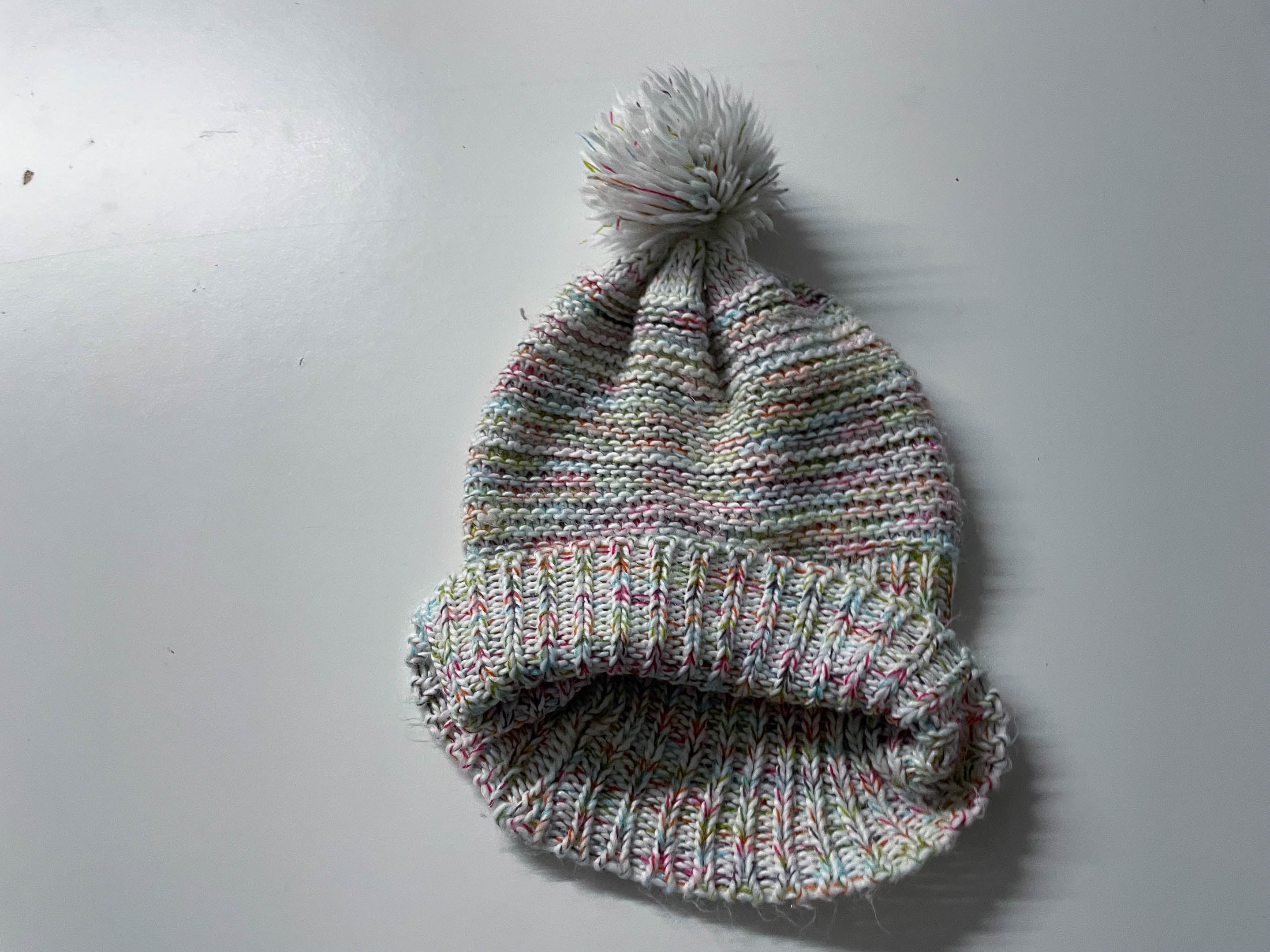 Vintage white knitted beanie hat |One size| SKU 4042