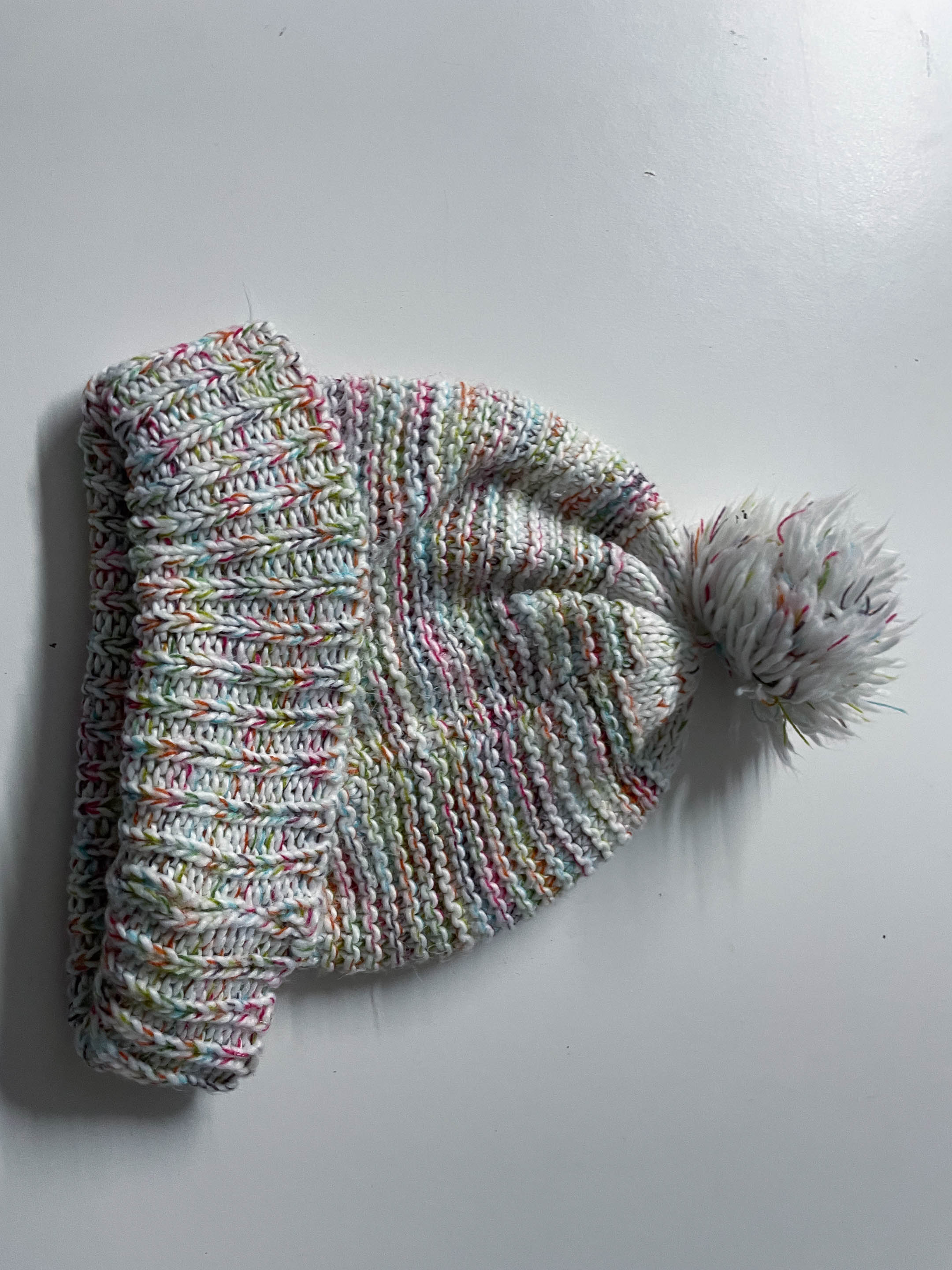 Vintage white knitted beanie hat |One size| SKU 4042