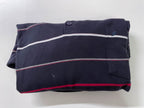 Vintage Men's black multi stripe long sleeve cotton polo in S|L 26 W19| SKU 4146