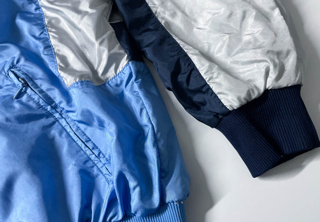 Vintage Adidas Blue colourblock men's wind breaker full zip jacket in M|L28 W26| SKU 4046