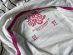 Vintage Women's Pull & Bear XDYE GIRLS White stripe hoodie full zip jacket in XL|L26 W19|SKU 4052