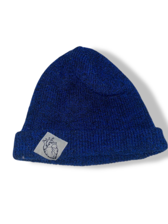 Vintage Beechfield Original Hardwear blue wool knitted beanie hat|SKU 4882