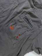Vintage men's Duck & Cover 1/4 button v-neck grey short sleeve tees in M|L27 W21|SKU 4149