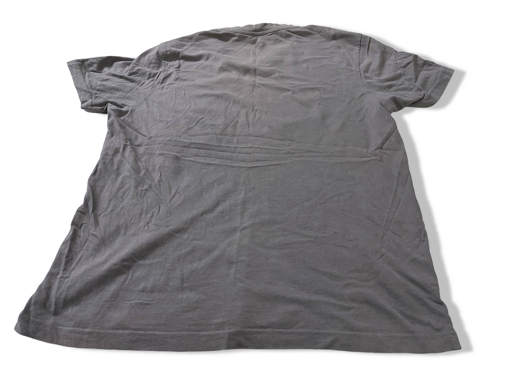 Vintage men's Duck & Cover 1/4 button v-neck grey short sleeve tees in M|L27 W21|SKU 4149