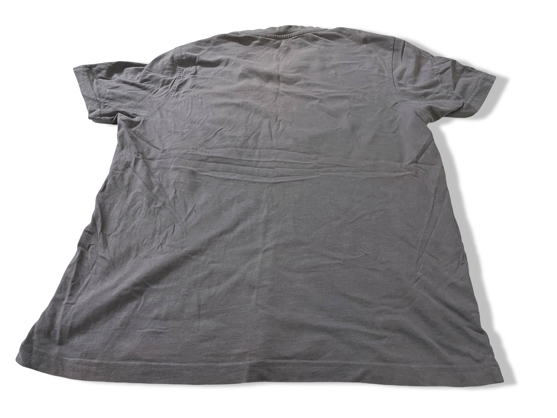 Vintage men's Duck & Cover 1/4 button v-neck grey short sleeve tees in M|L27 W21|SKU 4149