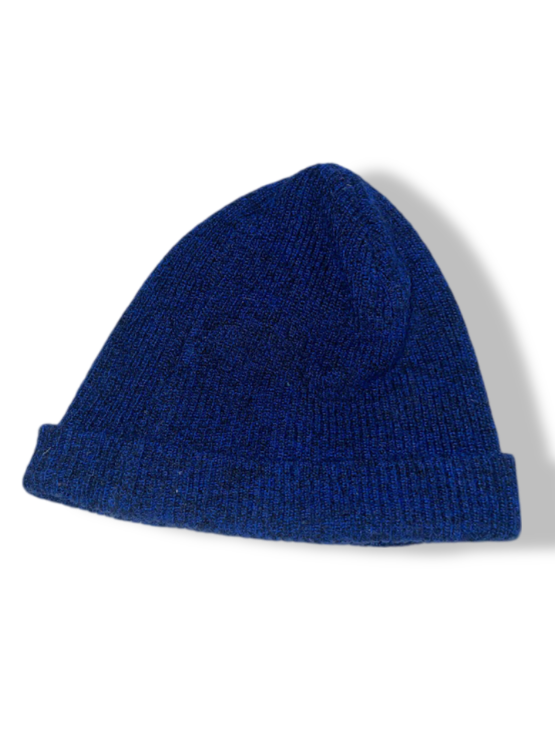 Vintage Beechfield Original Hardwear blue wool knitted beanie hat|SKU 4882
