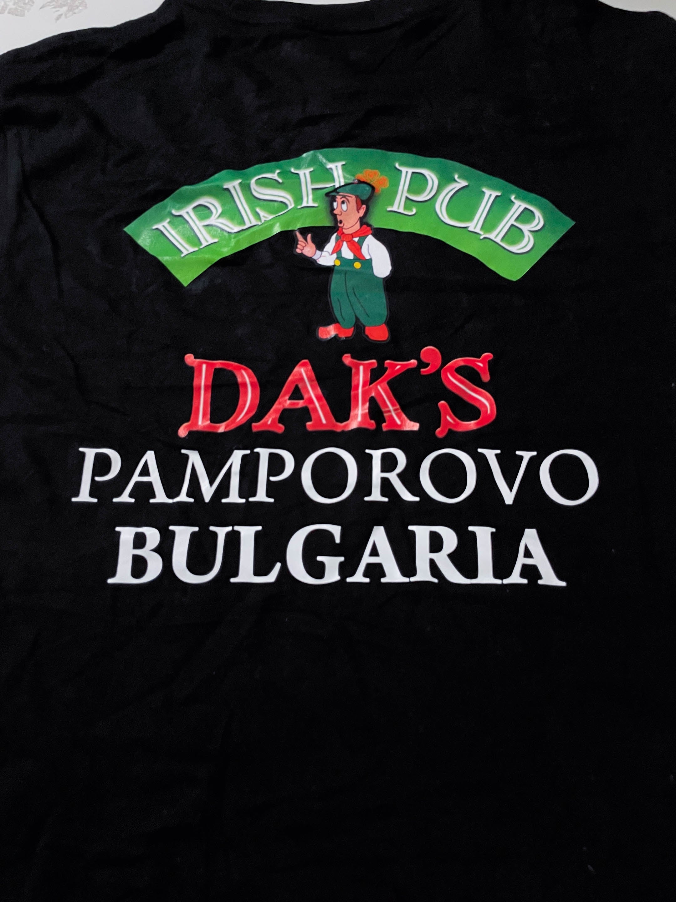 Vintage Men's Payper Irish pubs graphics black tees in M|L 29 W20| SKU 4150