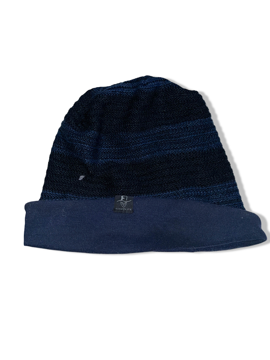 Vintage men's blue stripe beanie hat| SKU 4993