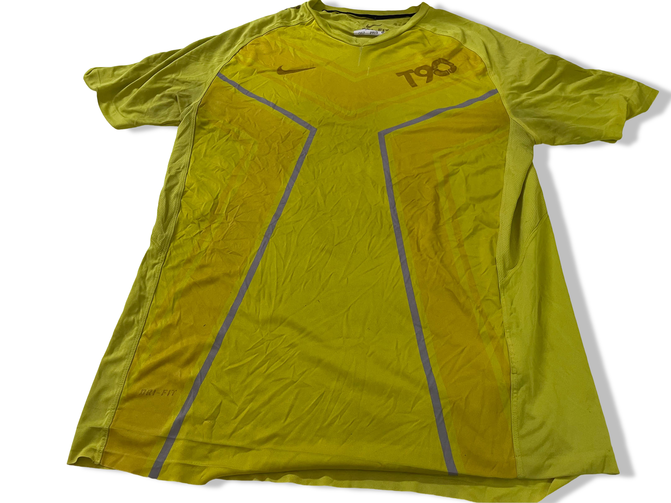 Vintage Men's Nike Dri Fit T90 yellow short sleeve tees in M/L|L30 W19| SKU 4152