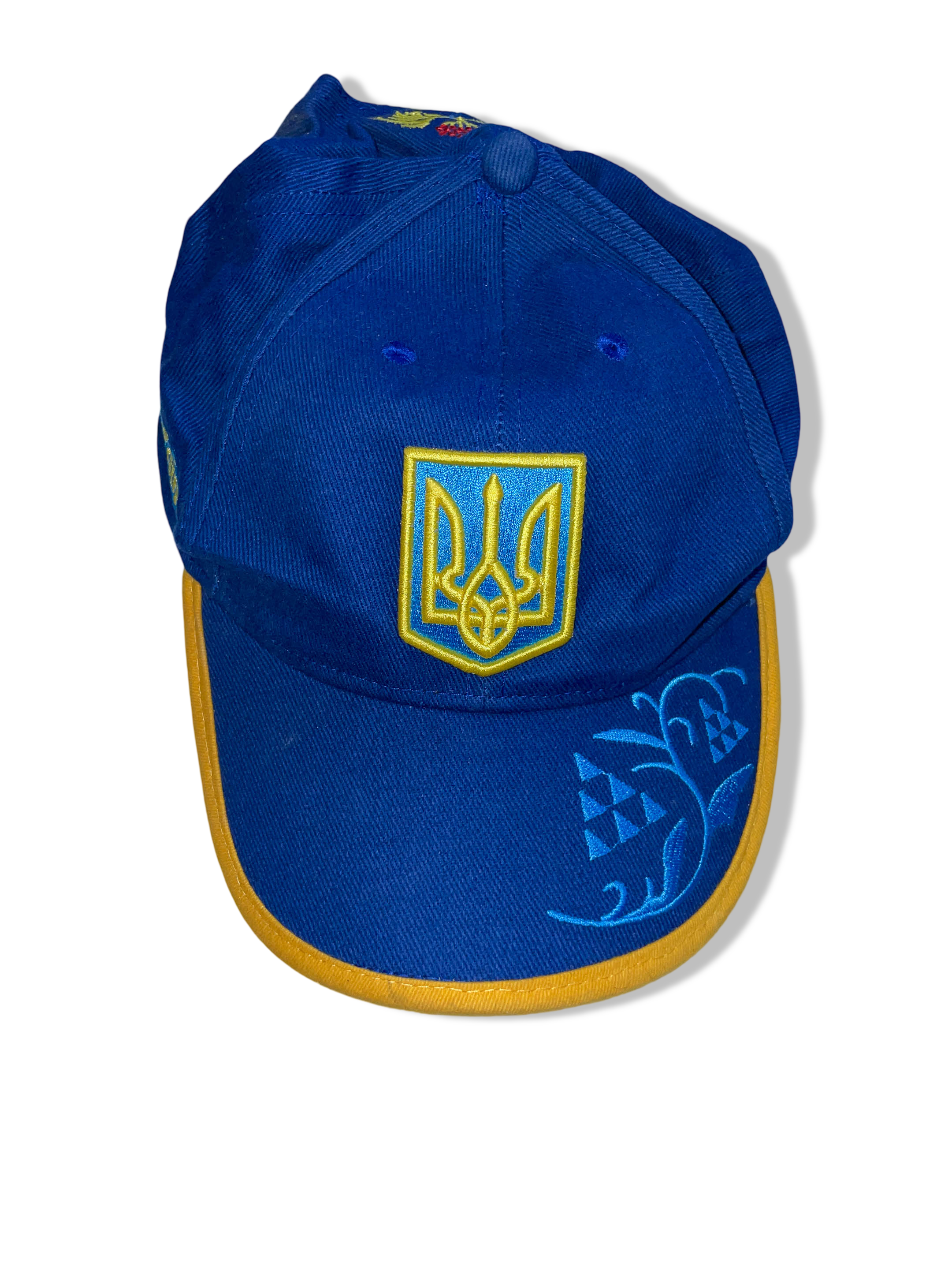 Vintage Ukraine national team soccer blue baseball cap| SKU 4500