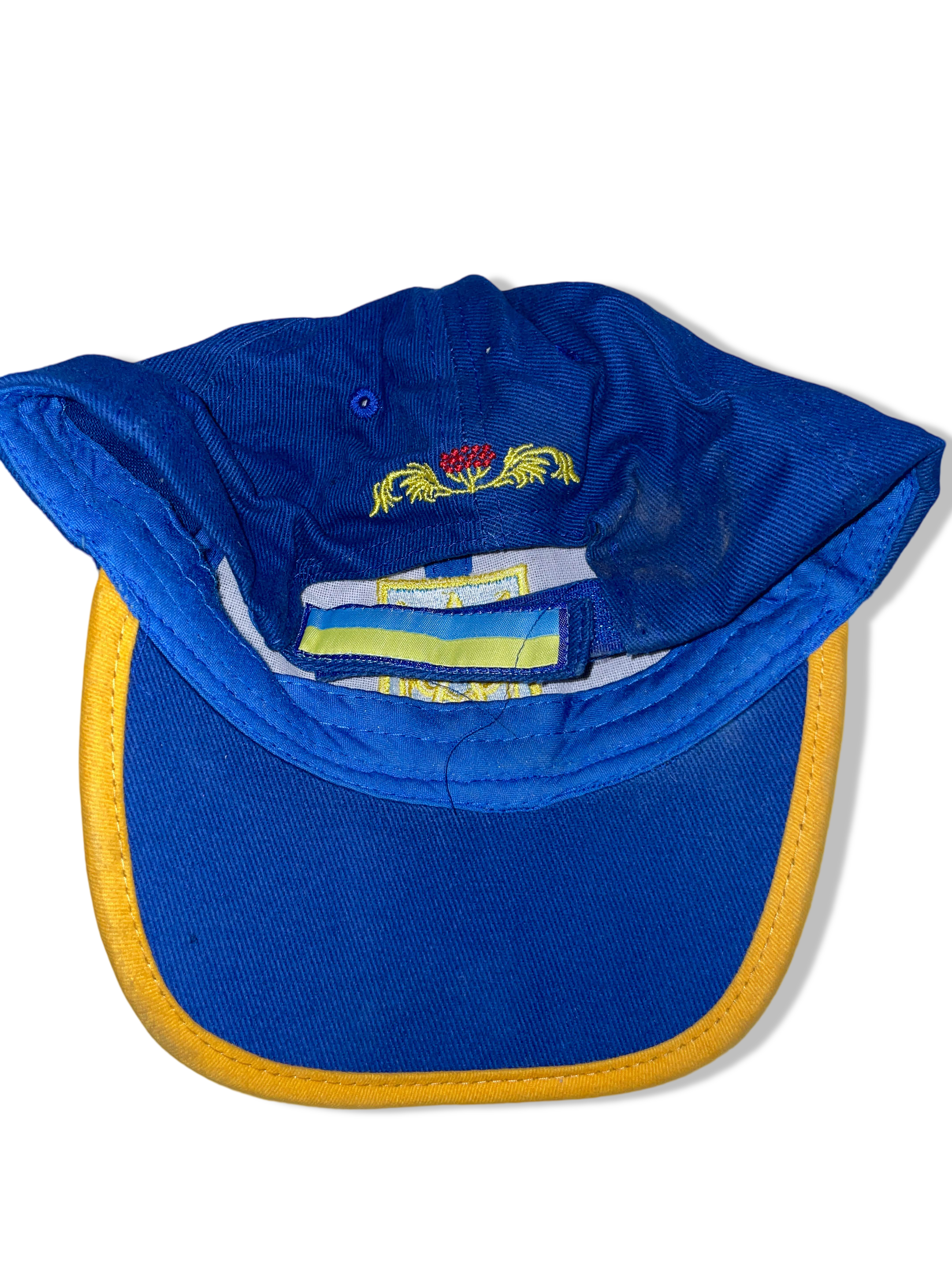 Vintage Ukraine national team soccer blue baseball cap| SKU 4500