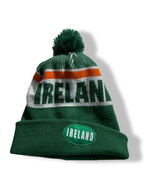 Vintage Unisex Ireland Strength & Honour green stripe beanie cap|SKU 4884