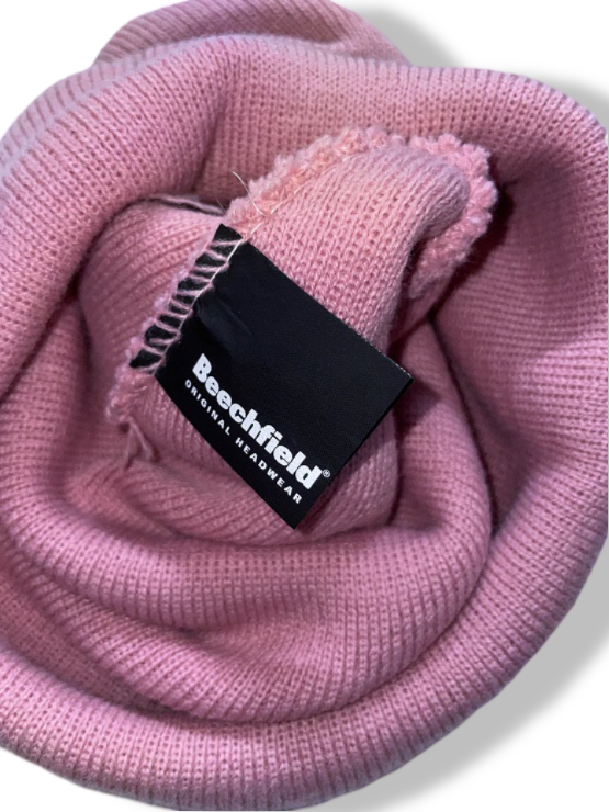 Vintage Beechfield Original Head wear pink Unisex beanie hat| SKU 4885