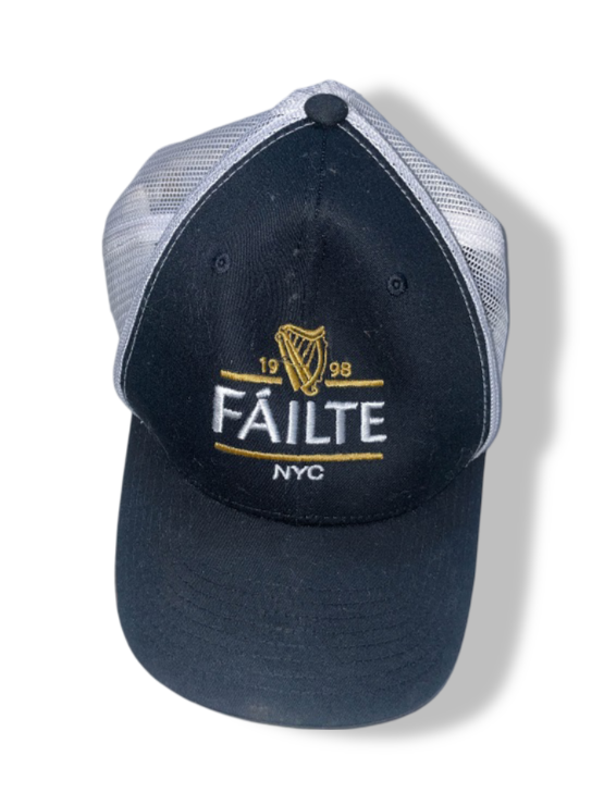 Vintage Failte NYC Crest Classic Yupoong black & white trucker cap| SKU 4887