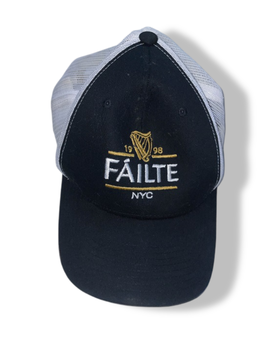 Vintage Failte NYC Crest Classic Yupoong black & white trucker cap| SKU 4887