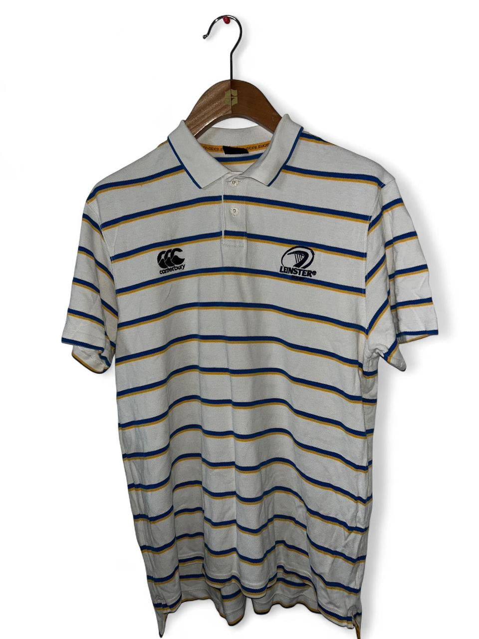 Vintage Canterbury rugby polo shirt in white and blue #rugby
Size xl 
L 30 w 22
SKU 7156