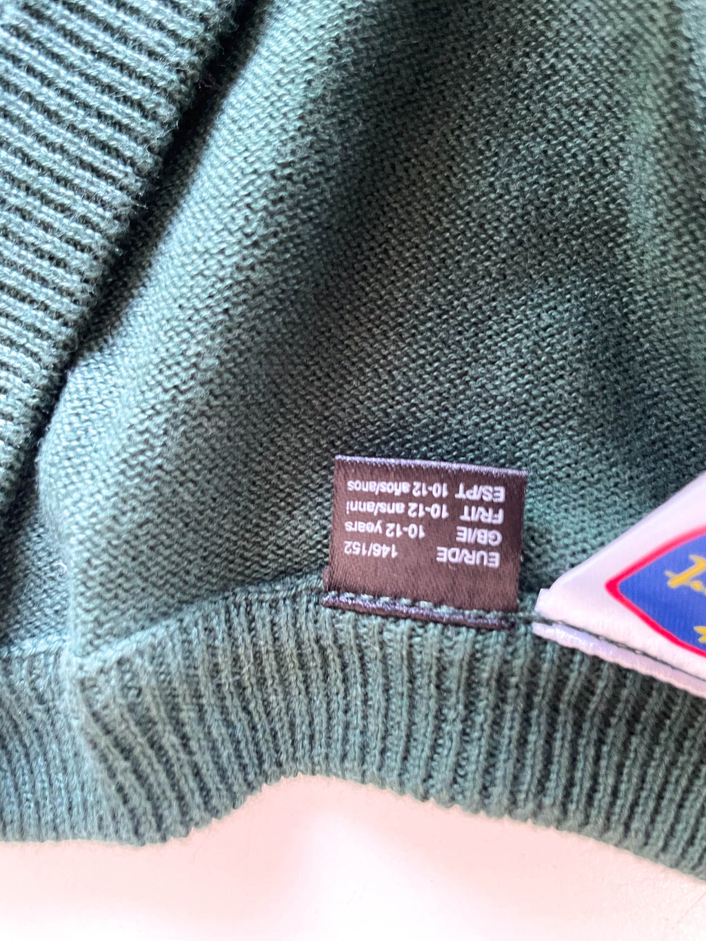 Vintage Smart Start winter knitted V-neck button up green cardigan 10-12YRS|L21 W15| SKU 4372