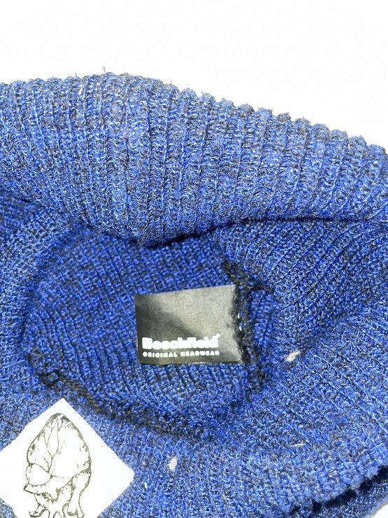 Vintage Beechfield Original Hardwear blue wool knitted beanie hat|SKU 4882