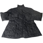 Vintage Gap Women's VTG Quilted Jacket Black Button Front Drawstring in S|SKU 6535