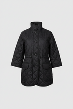 Vintage Gap Women's VTG Quilted Jacket Black Button Front Drawstring in S|SKU 6535