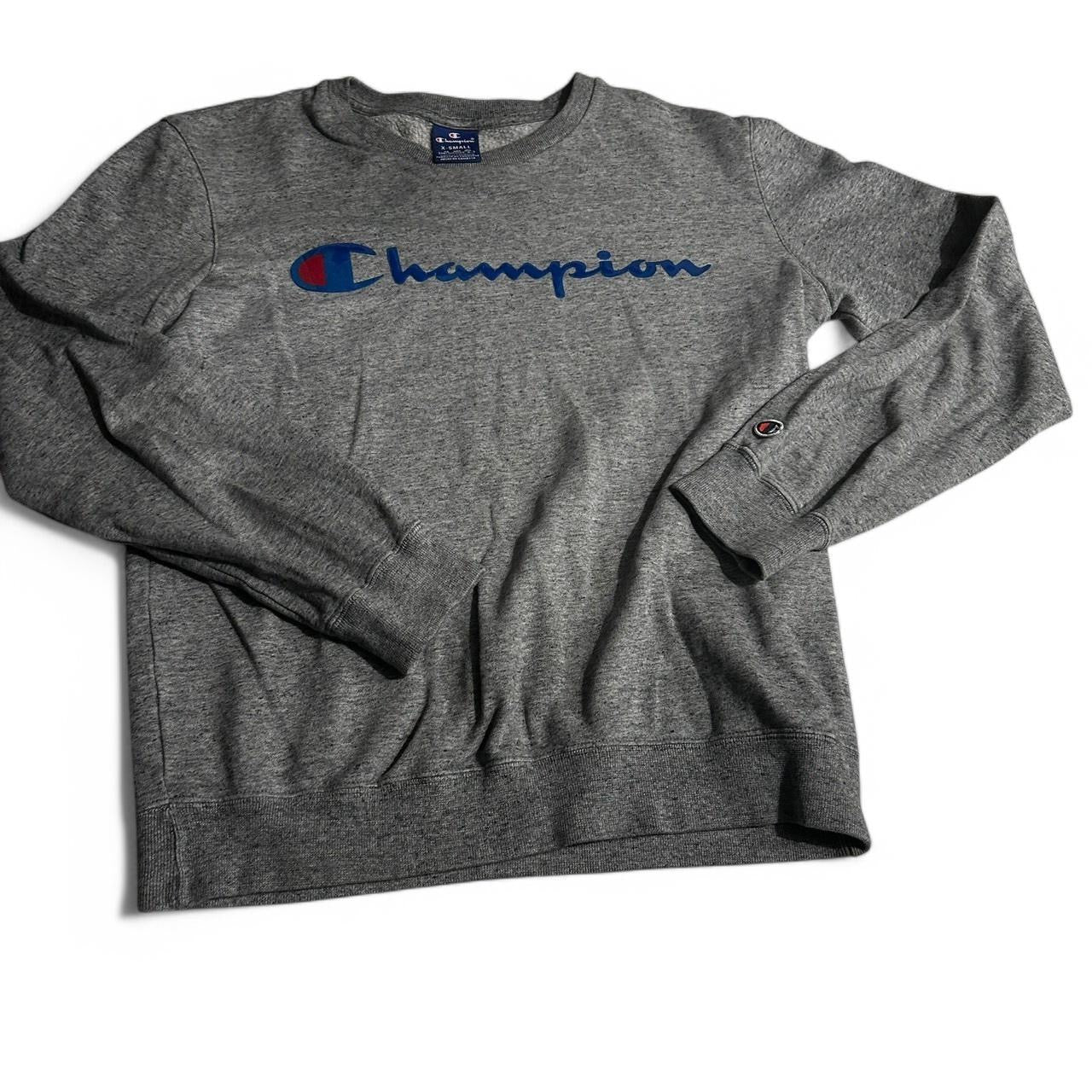Vintage Grey Champion Spellout Sweatshirt In Xsmall SKU 6840 