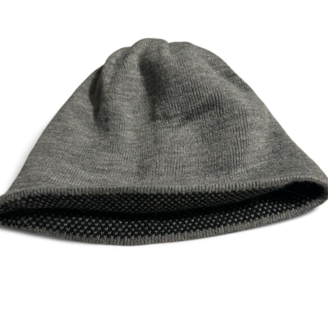 Vintage Grey reversible fleece lined beanie hat #winteraccessories sku 6797