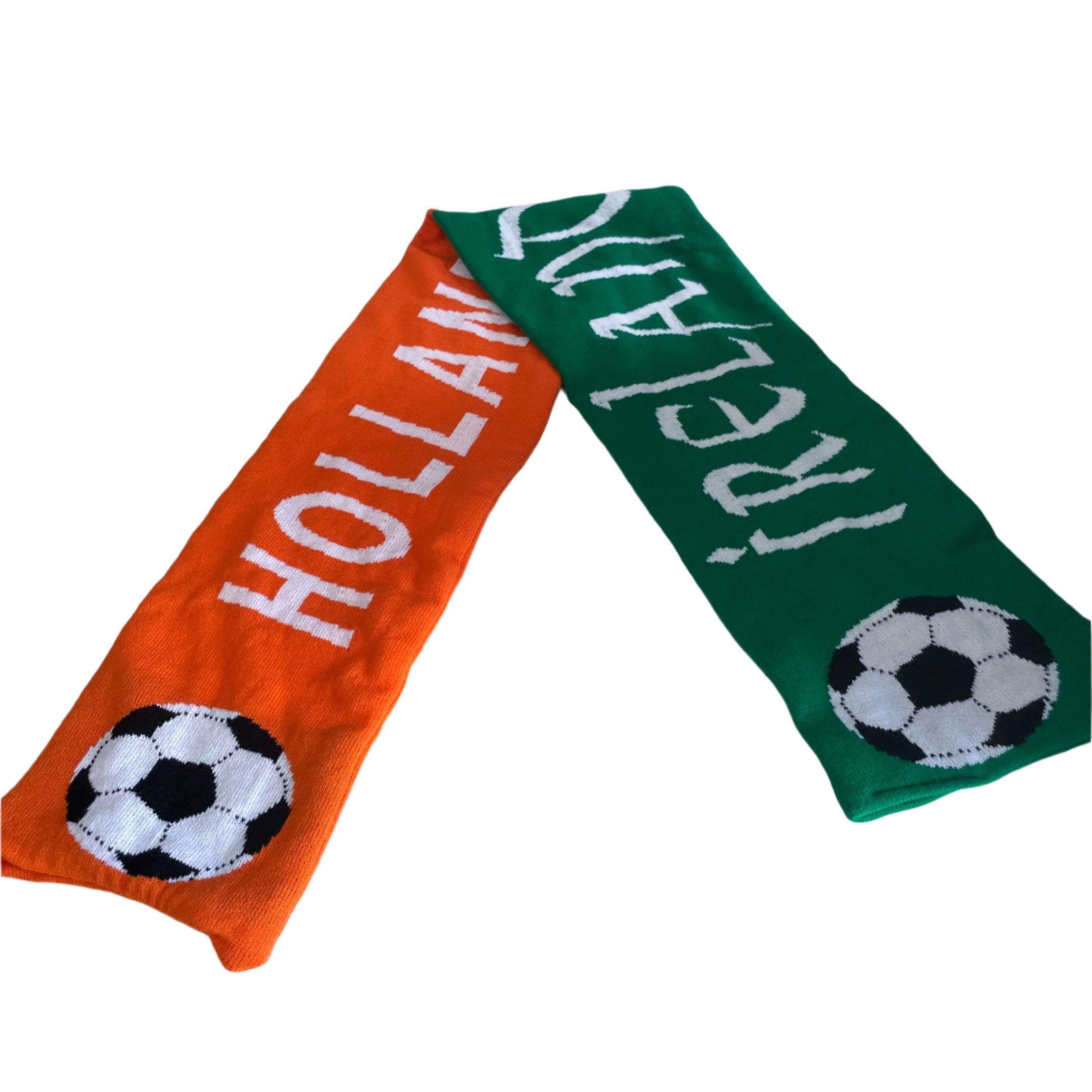 Vintage Ireland VS Holland green orange football scarf|L52 W7|SKU 6414