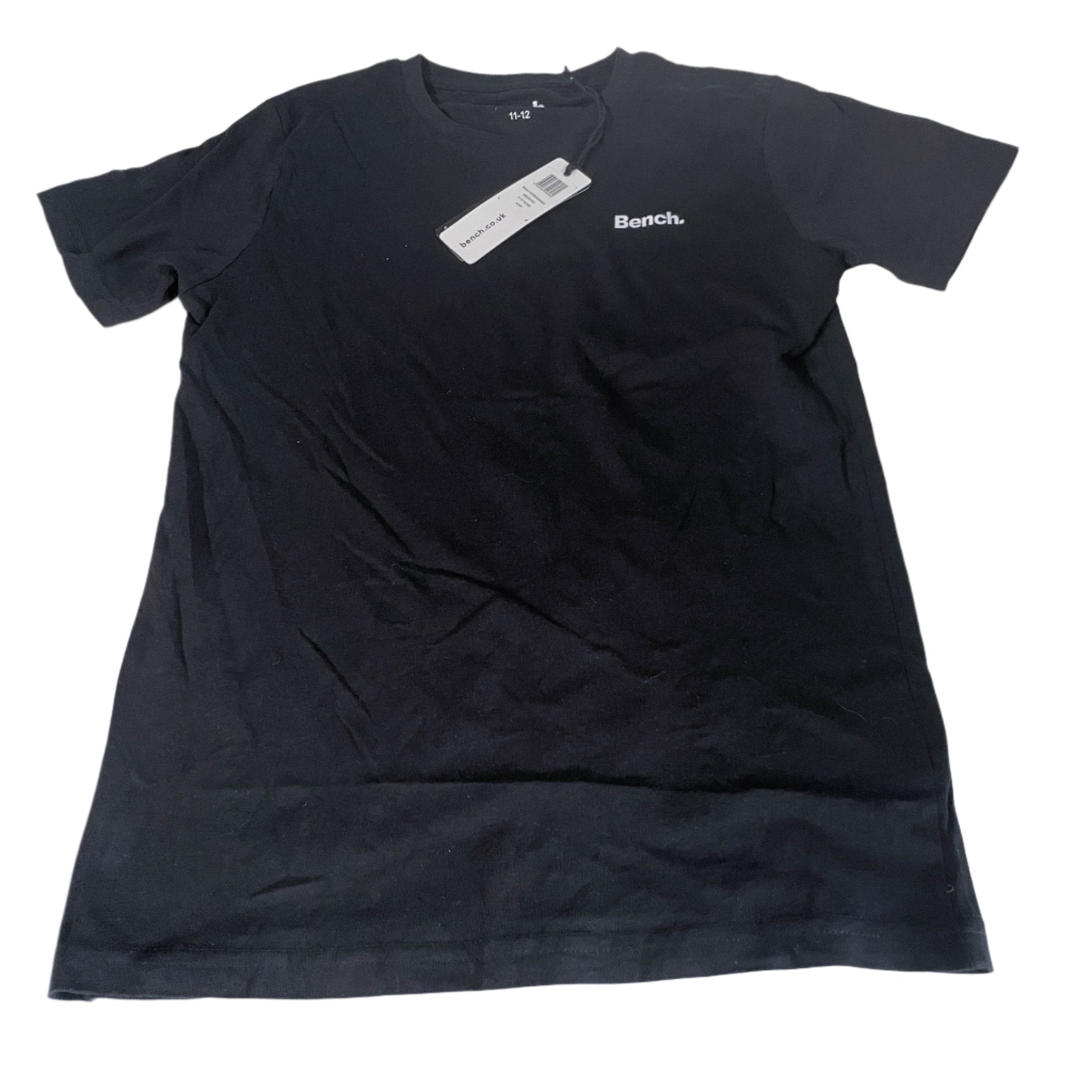 Vintage Kids 11-12yrs plain black Bench tees in S|L25 W16|SKU 6488