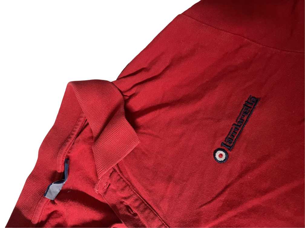 Vintage Lambretta Men's Red short sleeve Polo-shirts in L| L27 W20| SKU 5441