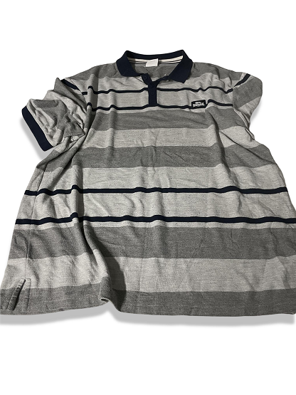Vintage Lonsdale grey stripe Men Oversize poloshirt in 4XL|L33W25|SKU 5447